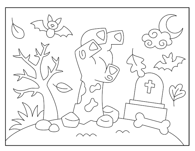 Vector halloween coloring pages for kids