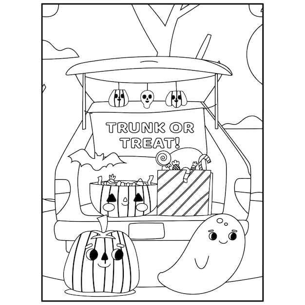 子供のためのハロウィーンのぬりえ