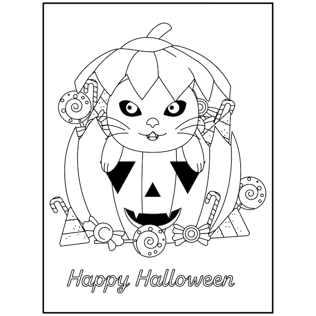 子供のためのハロウィーンのぬりえ