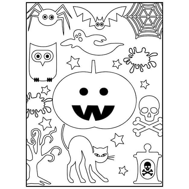 Desenhos de Halloween para colorir para imprimir para crianças - GBcoloring