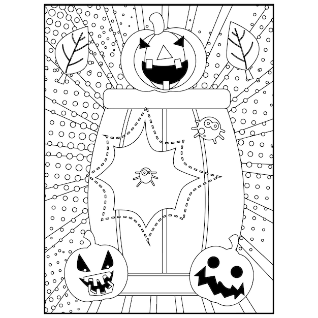 Vettore disegni da colorare di halloween per bambini