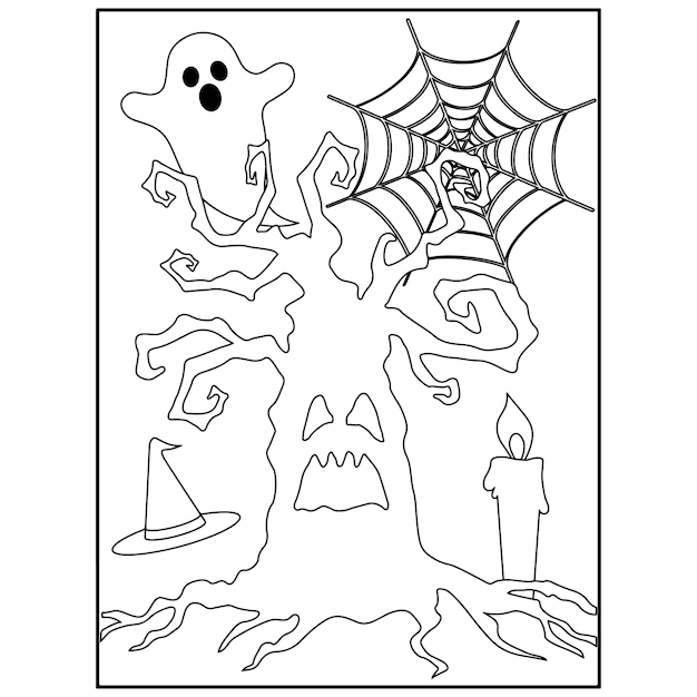 Vettore disegni da colorare di halloween per bambini