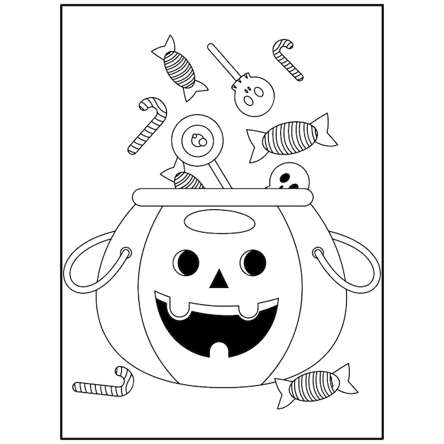 Vettore disegni da colorare di halloween per bambini