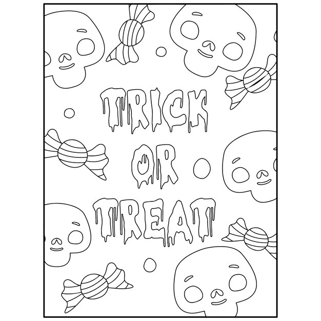 Vector halloween coloring pages for kids