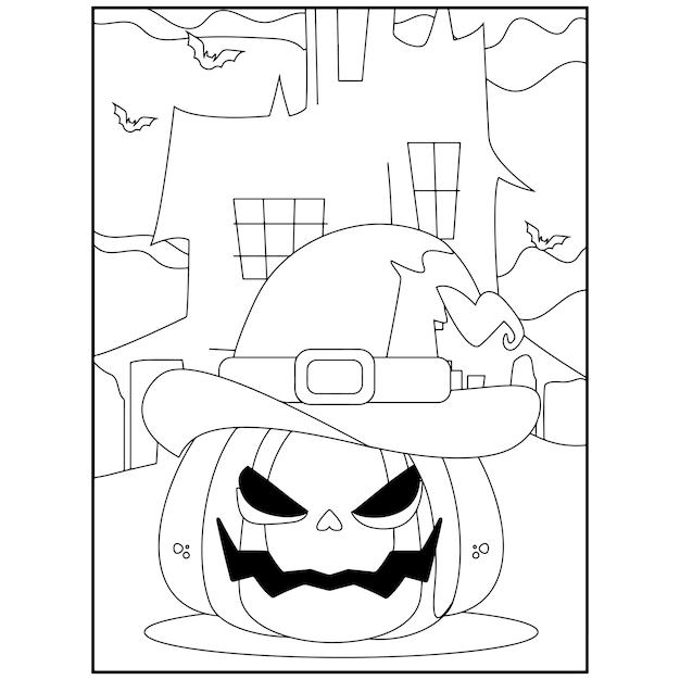 Vettore disegni da colorare di halloween per bambini