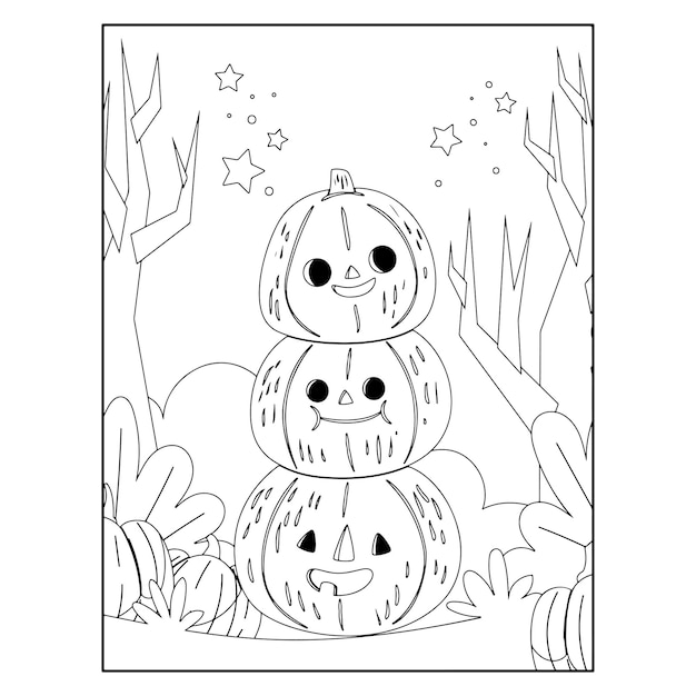 Vector halloween coloring pages for kids