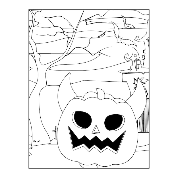 Vettore disegni da colorare di halloween per bambini