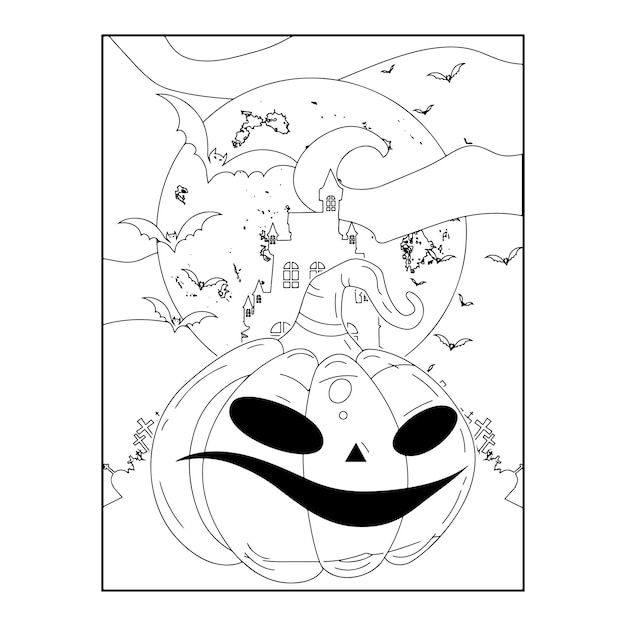 Vector halloween coloring pages for kids