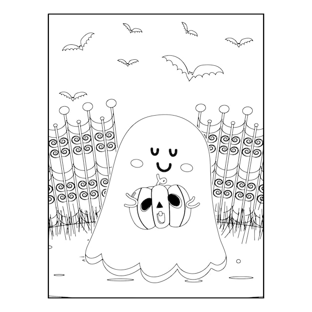 Vettore disegni da colorare di halloween per bambini