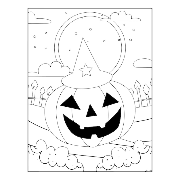 Vettore disegni da colorare di halloween per bambini