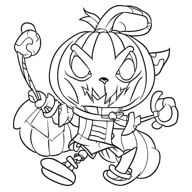 halloween coloring pages vector illustration line art