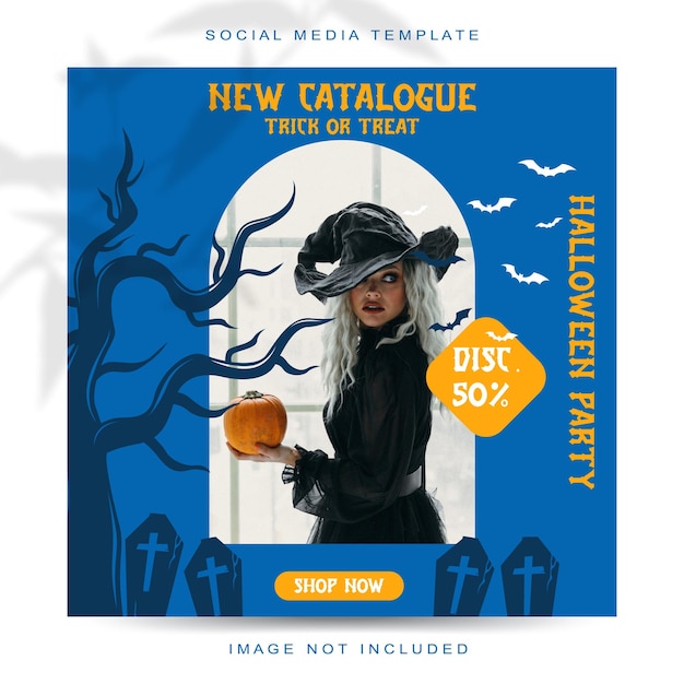 Vector halloween concept social media stories feed post template