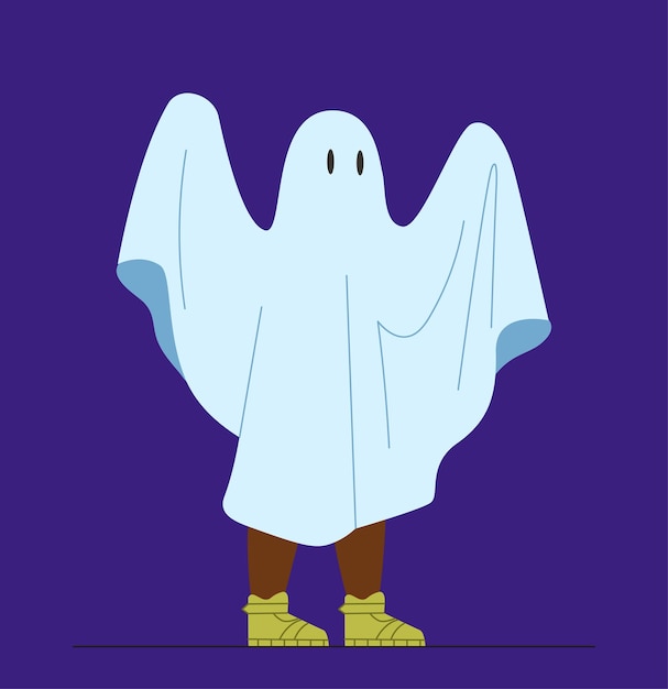 Vector halloween costume ghost vector concept