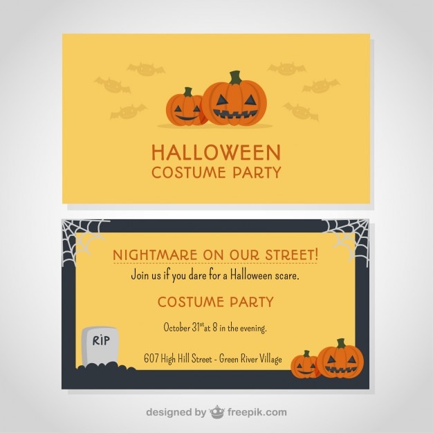 Vector halloween costume party invitation