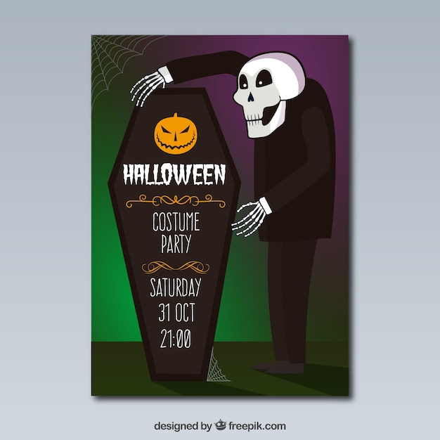 Vettore halloween costume party poster