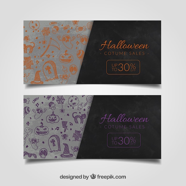 Vector halloween costume sale banner pack