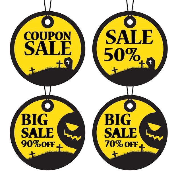 Halloween coupon vector illustration.