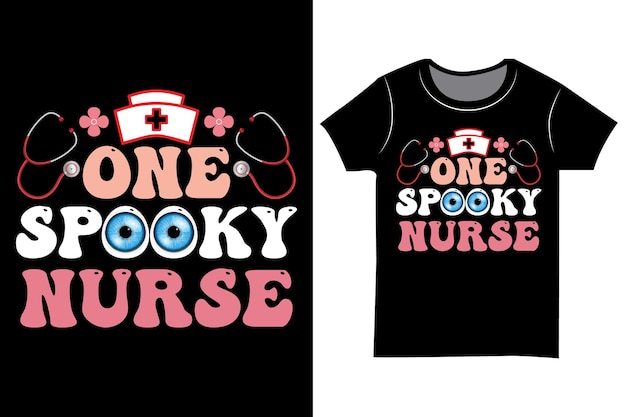 Halloween Craft Sublimatie t-shirt. Een enge verpleegster.