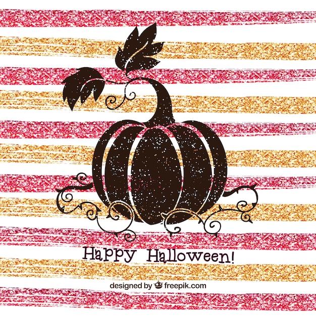 Vector halloween creative background of striped glitter and pumpkin