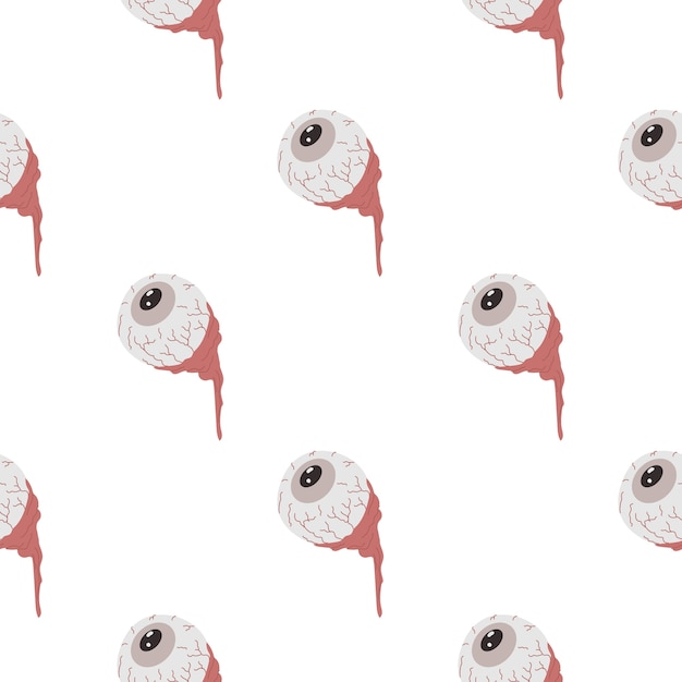 Halloween creepy eyeball seamless pattern