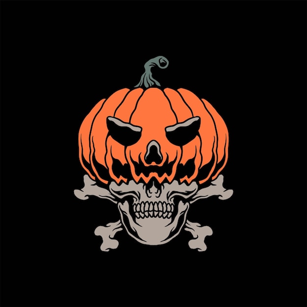 halloween crossbones illustration vector design