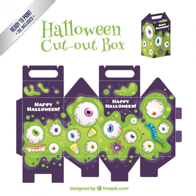 Vector halloween cut ot box