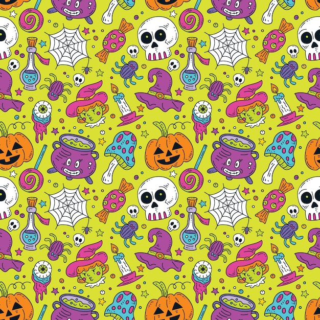 Vector halloween cute pattern