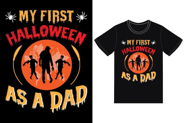 Vector halloween dad t-shirt design