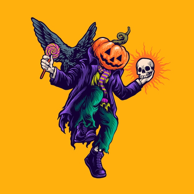 Halloween dancing illustration