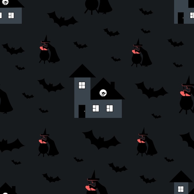 Halloween dark seamless pattern