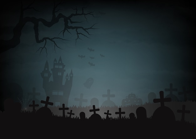 Halloween day and castle graves