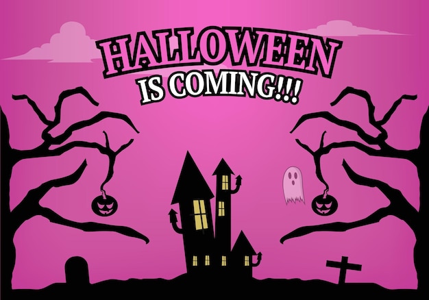 Halloween day gradient banner premium vector