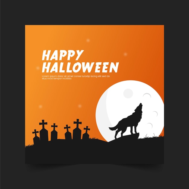 Halloween Day's Full Moon Instagram Post Template