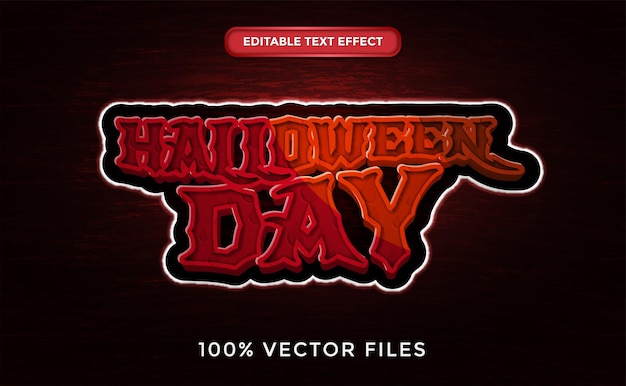 Halloween day-teksteffect premium vector