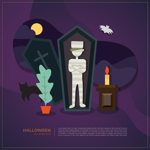 Vector halloween-de achtergrond van de brijillustratie.