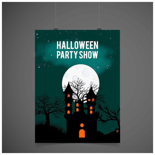 Halloween-de kaart van de partijuitnodiging met creatieve ontwerpvector