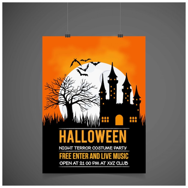 Halloween-de kaart van de partijuitnodiging met creatieve ontwerpvector