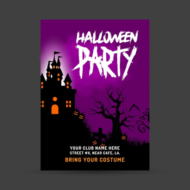 Halloween-de kaart van de partijuitnodiging met creatieve ontwerpvector