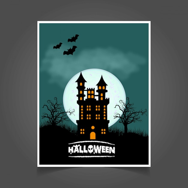 Halloween-de kaart van de partijuitnodiging met creatieve ontwerpvector