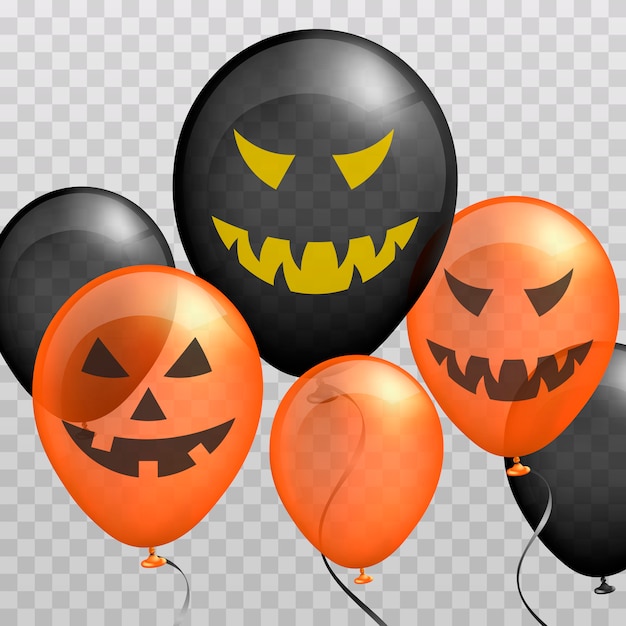 Vector halloween decoration. scary balloon.  illustration