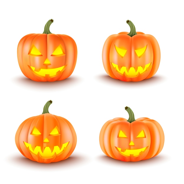 Vector halloween decoration. scary pumpkins.  illustration