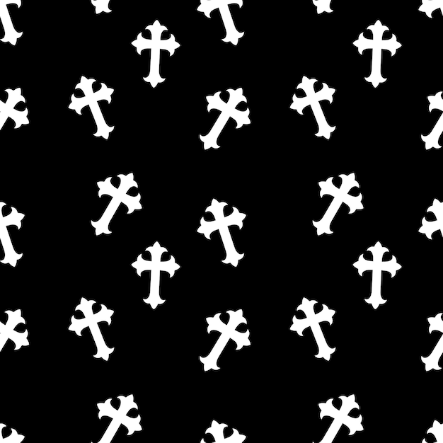 Halloween decorations concept. Seamless pattern with white icons. Design elements for halloween.