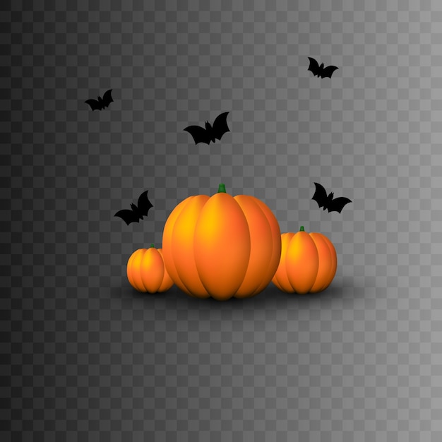 Vector halloween. decorative elements for the holiday halloween. pumpkin, bats.