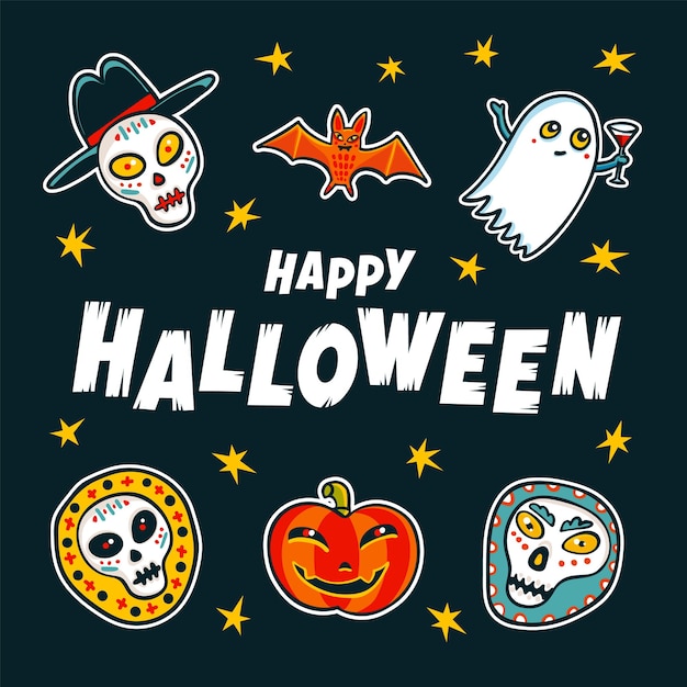 Vector halloween design elements