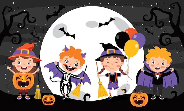 Halloween design with cartoon character