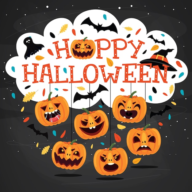 Vector halloween design with cartoon character