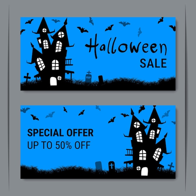 Halloween discount coupon vector design template