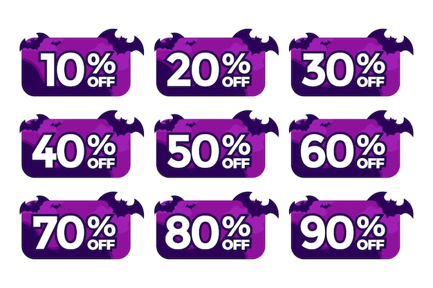 Vector halloween discount label vector set