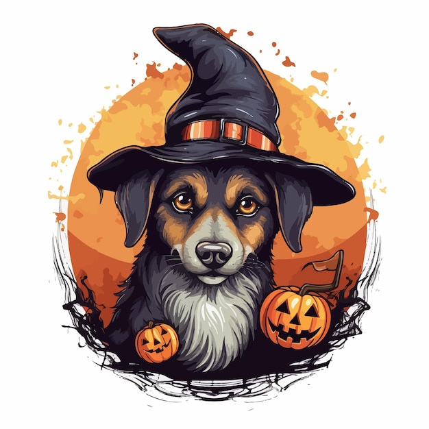 Вектор halloween_dog_vector_иллюстрированный