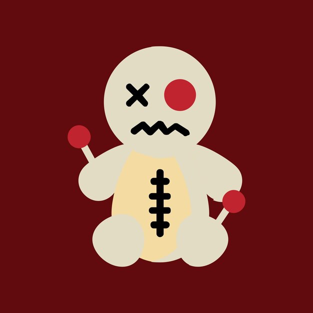 halloween doll icon illustration